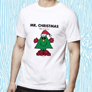 Mr Men T-Shirt Mr Christmas Printed Tee Adults Short Sleeve Unisex Top - Picture 1 of 26