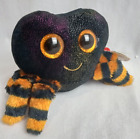 Collectable Ty Beanie Boos 6" Crawly the Spider Plush Orange Black Glitter Eyes