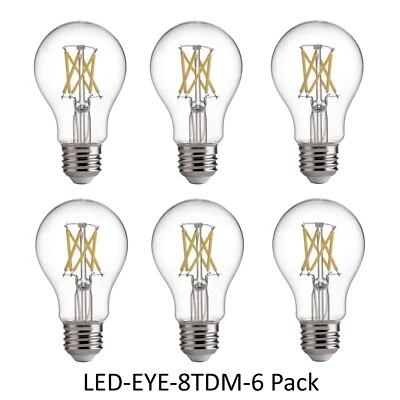 Artiva 8W Dimmable LED Full Spectrum Light Bulb, 75W Equivalent, Clear, Set of 6 - Image 1 of 2