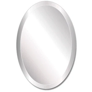 Pro Safe Glass Frameless 24" x 36" Oval Mirror - Picture 1 of 3