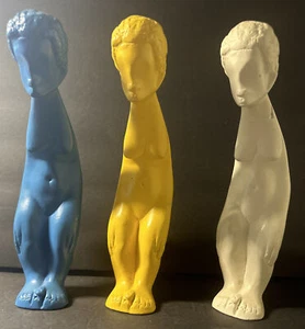 Jaru Pottery California 3 Woman Sculptures 10" Statues Chalkware Figures MCM - Picture 1 of 17