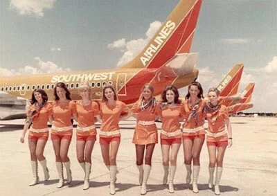 POP POSTERS Southwest Airlines' stewardesses in 1971 POSTER 24 X 18 Inches Nice Wall Art