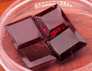 Gem Red Pyrope Garnet Mozambique Asscher Emerald Cut 14 ct 8 x 8 Lot 4 PCS #827 - Picture 1 of 7
