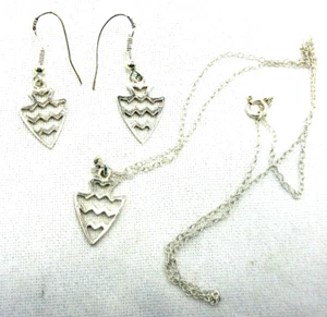 Set orecchini collana testa di freccia catena 18" argento sterling sud-ovest #13 - Foto 1 di 3