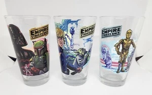 Disney Star Wars Set of 3 Glass Luke Skywalker, R2-D2 & C-3PO & Darth Vader - Picture 1 of 5
