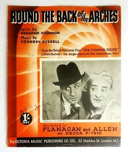 Round Back Of Arches Flanagan Allen Sheet Music Piano 1941 London Film Vintage - Picture 1 of 3