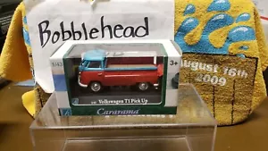 NIB 2002 VOLKSWAGEN T1 PICK UP TRUCK REPLICA 1/43 HONGWELL CARARAMA RED/BLUE - Picture 1 of 6
