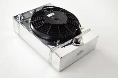 CSF Universal Drag Race / Tuck Radiator w/9in Spal Fan - 10.5in H x 10in L x 3.6 - Image 1 of 4