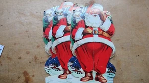 Tarjeta publicitaria vintage, troquelada, exhibición de Papá Noel, WEST SIDE AHORROS N.Y - Imagen 1 de 12