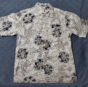 Vintage IZOD Hawaiian Washable Silk Button Up Shirt Mens Medium 100% Silk  - Picture 1 of 7