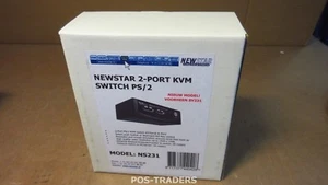 NewStar NS231 KVM switch, 2-Port, PS/2 2048x1536 @ 85Hz 400Mhz NEU NEW IN BOX - Afbeelding 1 van 2
