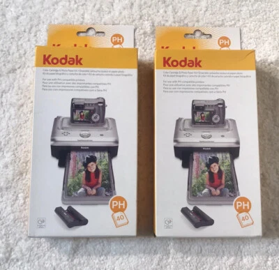 Lot of 2 KODAK PH-40 COLOR CARTRIDGE & PHOTO PAPER KITS - Image 1 of 4