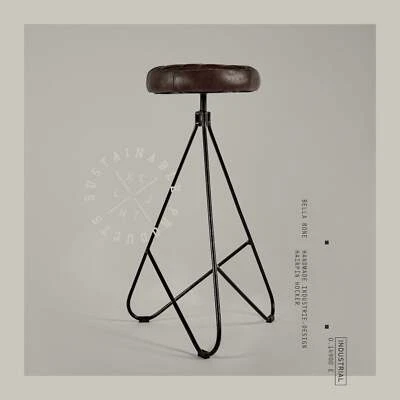 Bella Bone – Handmade Industrie-Design Hocker aus Metall mit Polstersitz - Bild 1 von 4