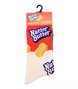 NEW! Odd Sox Nutter Butter Crazy Funny Novelty Crew Socks Gift Adult Men Women - Picture 1 of 1