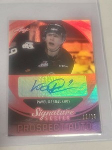 2015 Leaf Signature Series Prospect Red #RD 12/25 Pavel Karnaukhov #SP-PK1 Auto