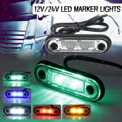 Red White Green LED Marker Lamp HELLA Style Flush Mount 12V 24V Fit To Light Bar - Image 1 of 4