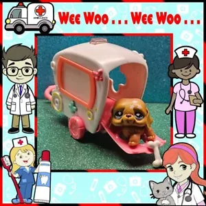 Littlest Pet Shop LPS Authentic Cozy Care Center Bernhardiner #481 Krankenwagen Acc - Bild 1 von 9