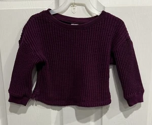 Baby Gap Sweater 12-18 M Waffle Purple Knit Crew Neck Pullover Thick Top - Picture 1 of 8