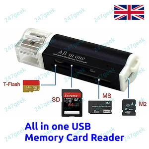 🇬🇧 All in 1 One USB Memory Card Reader Adapter for Micro SD MMC SDHC TF M2 UK - Picture 1 of 7