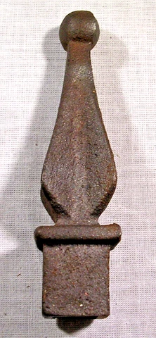 Cast Iron 4" Star Finial, Ornamental Fence Topper, Surface Rusty, male end, Rare Cover