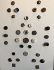 34 antique  buttons  ASSORTED  MATERIALS~ CROSS DESIGN~ COLLECTOR'S CARD ~ NICE