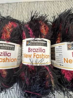 Hilo de pestañas Schachenmayr BRASILIA NUEVA MODA ~ Color #585 ~ 50 g/90 m Lote de 4 Foto 1 de 4