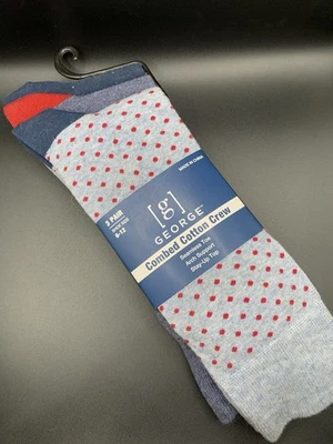 Calcetines de vestir George de algodón para hombre talla 6-12 lisos y lunares nuevos en paquete Foto 1 de 4