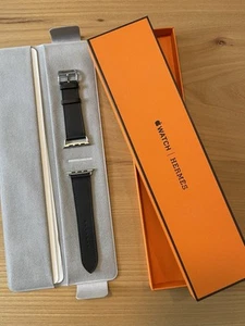 Apple Watch Hermes Lederarmband - Schwarz 44mm - Zdjęcie 1 z 3