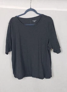 Eileen Fisher Shirt T-Shirt 1X grau 100% Bio Baumwolle Noppen Freizeit minimalistisch - Bild 1 von 7