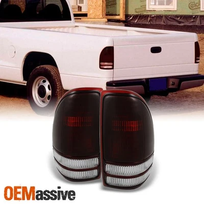 Ajuste 97-04 Dodge Dakota Pickup Lente Vermelha Escura Luzes Traseiras Lâmpada de Freio Substituição - Imagem 1 de 4