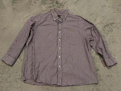 Club Room 衬衫男式 17.5 标准版格子格子紫色格子学院风办公室 — 第 1/4 张图片