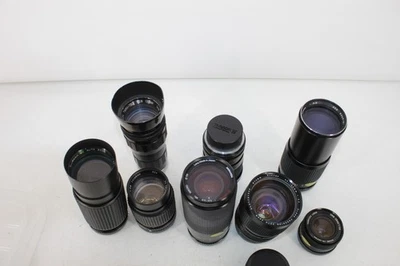 F x10 Vintage Assorted Camera Lenses Inc. Vivitar, Tamron 2, Osawa, Yashica, etc - Image 1 of 4