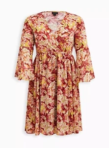 Torrid Mini Studio Knit Babydoll Floral Dress size 3X - Picture 1 of 10