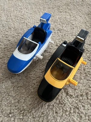 2 coches laterales Mighty Morphin Power Rangers 1993 bicicleta de batalla: azul, amarillo Foto 1 de 3