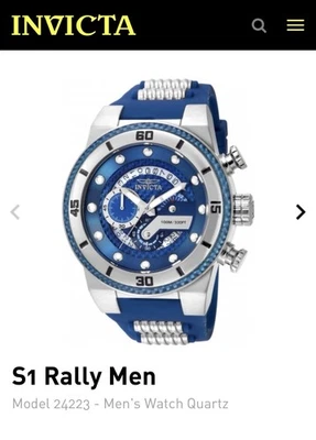 Reloj Invicta S1 Rally Hombre 51mm Azul Fibra de Carbono Cronógrafo Silicona 24223 Foto 1 de 4