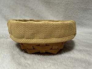LONGABERGER 2002 OCTOGON BASKET W/ YELLOW LINER & PLASTIC PROTECTOR  - Picture 1 of 8