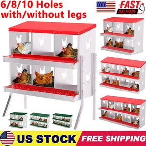 6/8/10 Holes Chicken Nesting Box Coop Chicken Egg Laying Boxes Egg Collection - Picture 1 of 85