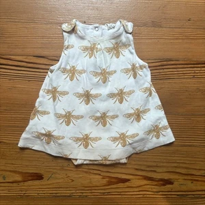 Vestito body smanicato Kate Quinn biologico avorio giallo ape TAGLIA 3-6M - Foto 1 di 4