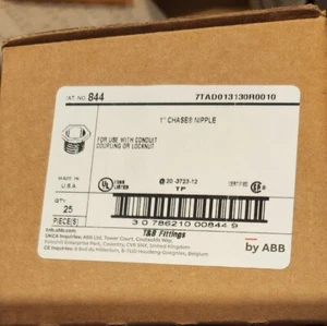 T&B Fittings / ABB 844 1" Chase Nipple, Qty 25 - Picture 1 of 3