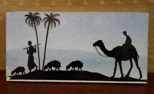 Rare Old Bezalel Ceramic קרמיקה בצלאל Silhouette Tile Israel - Picture 1 of 19