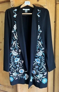 Peter Nygard NWoT Black Floral Embroidered Blazer 14 RETAIL $275 - Picture 1 of 8