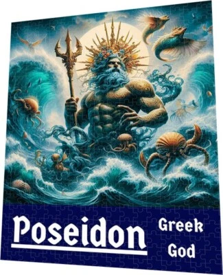 PUZZLE 20x28 inches (1000 Pieces) POSEIDON: Greek God Ancient Greece Mythology! - Image 1 of 4