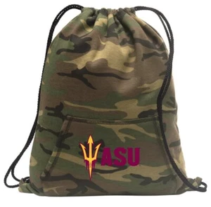Arizona State Camo Drawstring Backpack ASU Hoody Style Cinch Pack Bag - Picture 1 of 3