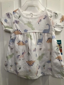 BABY MÄDCHEN GRÖSSE 18 MONATE KURZARM KLEID GARANIMALS ELFENBEIN MIT DINOSAURIERN - Bild 1 von 5