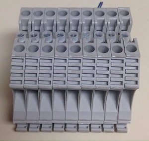 LOT OF (9) ALLEN-BRADLEY 600V 35A TERMINAL BLOCKS 1492-J4 GREY - Picture 1 of 3