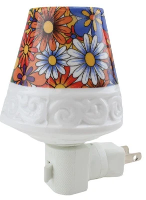 WE PAY YOUR SALES TAX Ceramic Flower Lamp Plug-in Night Light Home Decor Housewarming Good Sleep Safe