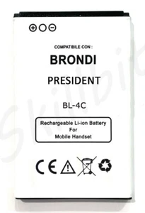BATTERIA PER BRONDI PRESIDENT BIGFP800AC BL-5C BIGFP800AA BL-4C 850 mAh NUOVA - Imagen 1 de 3