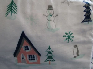 ZWILLING Baumwollbürste Flanell 3tlg Laken Set Landhütte Schnee Berge Ski Zug - Bild 1 von 12