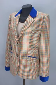 BARILOCHE Womens Multicolor Checked Tweeds Jacket ES 46 FR 44 / XL Wool-Velvet - Picture 1 of 23