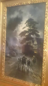 Sehr früher Druck von "When Toil Is Done" von J W GOZZARD ~ gerahmt siehe Zustand - Bild 1 von 10